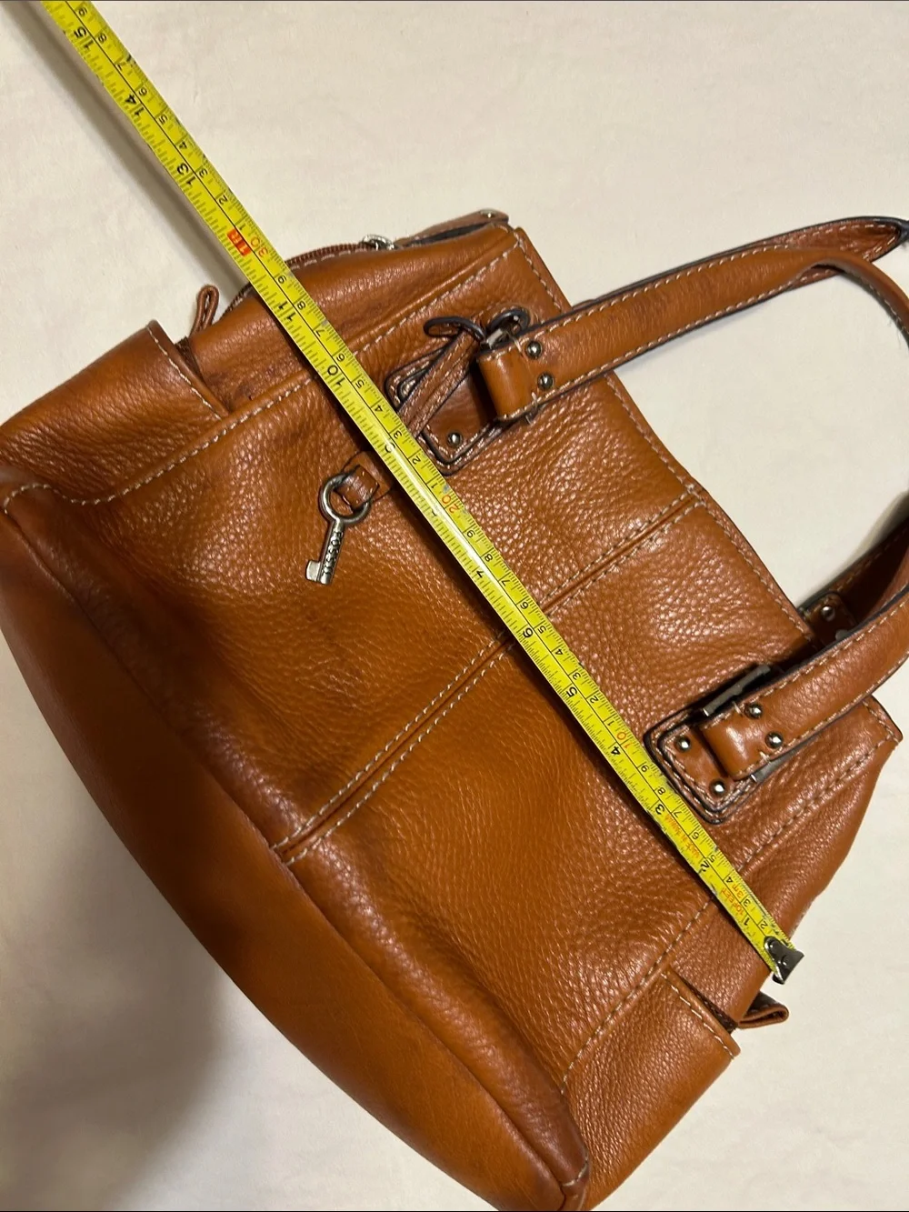 Fossil pebbled leather